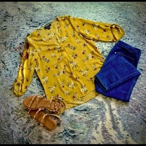 Floral gold shirt